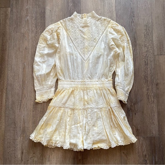 LoveShackFancy Viola Dress in Lemon Drop - Picture 4 of 8